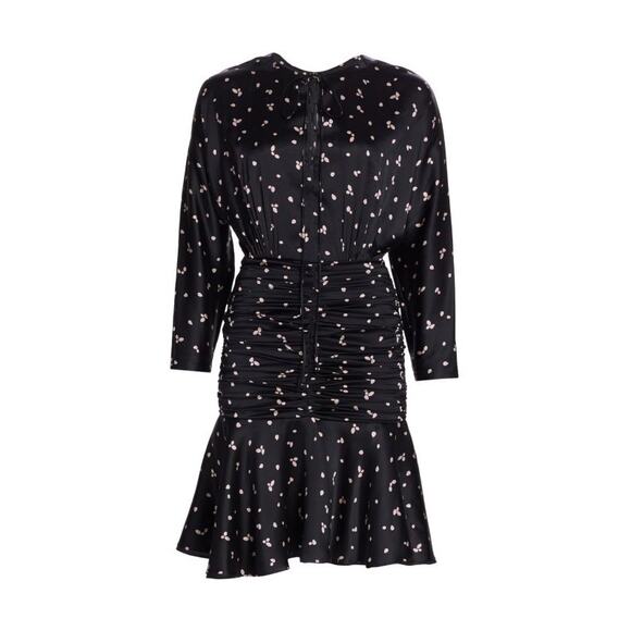 Silvia Tcherassi Rachel Flounce Hem Black Dress XS Pink Ruffle Cocktail Party - Picture 3 of 15